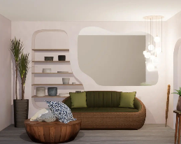 Diseño moderno de sala de estar con estilo minimalista Chile