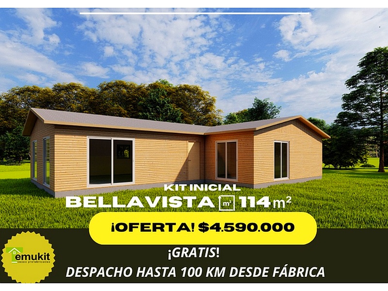 Diseño Casa Bellavista 114M2 Chile Casas Prefabricadas Temukit