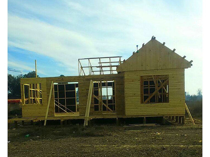 Construcción Estructura Techo Casa Prefabricada Tres Aguas Chile Prefabricadas Modularq