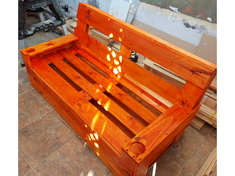 SOFA RUSTICA MADERA LACADA EXTERIOR CHILE